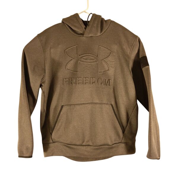 Under Armour freedom hoodie mens M Medium gray loose american flag 1368585 - Picture 1 of 10